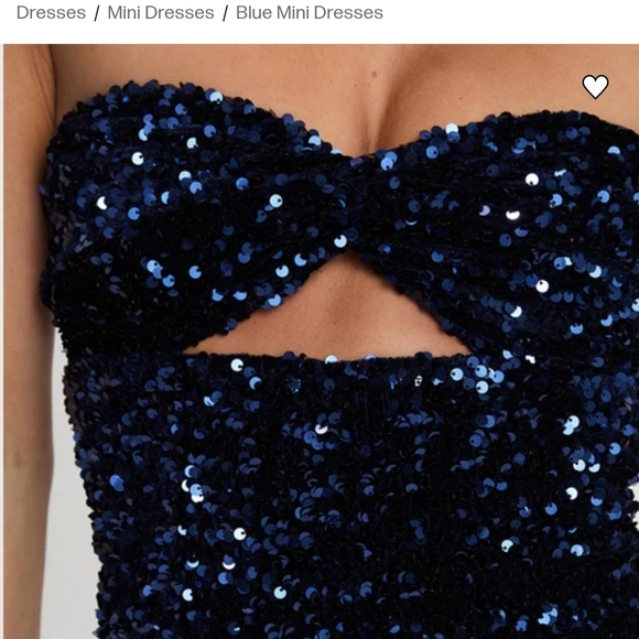 Princess Polly Club Classic Strapless Blue Sequin Dress - Picture 8 of 11